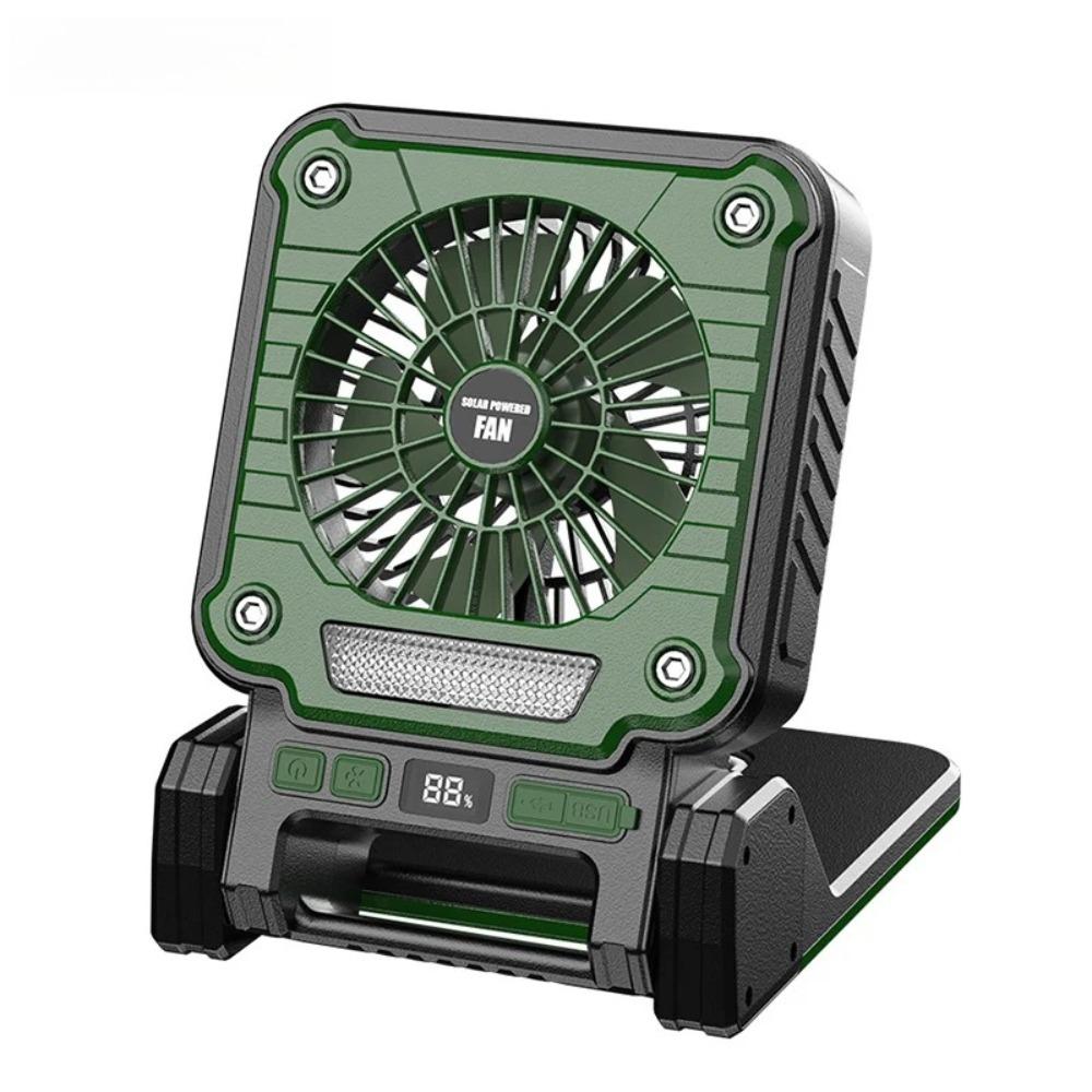

Outdoor camping fan portable USB tent lighting LED multifunctional Amazon camping solar electric fan Green -- 1PC