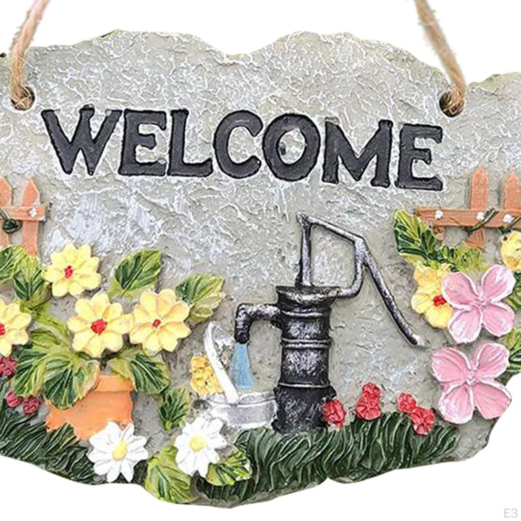 Door Welcome Sign for Porch, Garage, Spring Decorative Plaque, Front Patio
