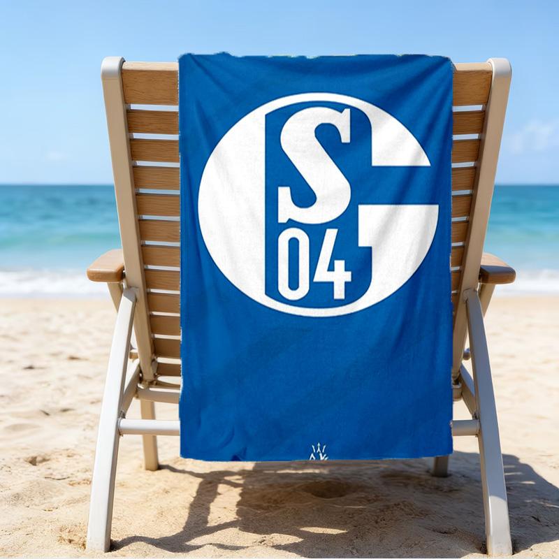 Asciugamano da Spiaggia in Microfibra Stella Splendente dell'FC Schalke, Leggero e Asciugatura Rapida, per Viaggi Estivi, Essenziale per la Spiaggia, Piscina all'Aperto