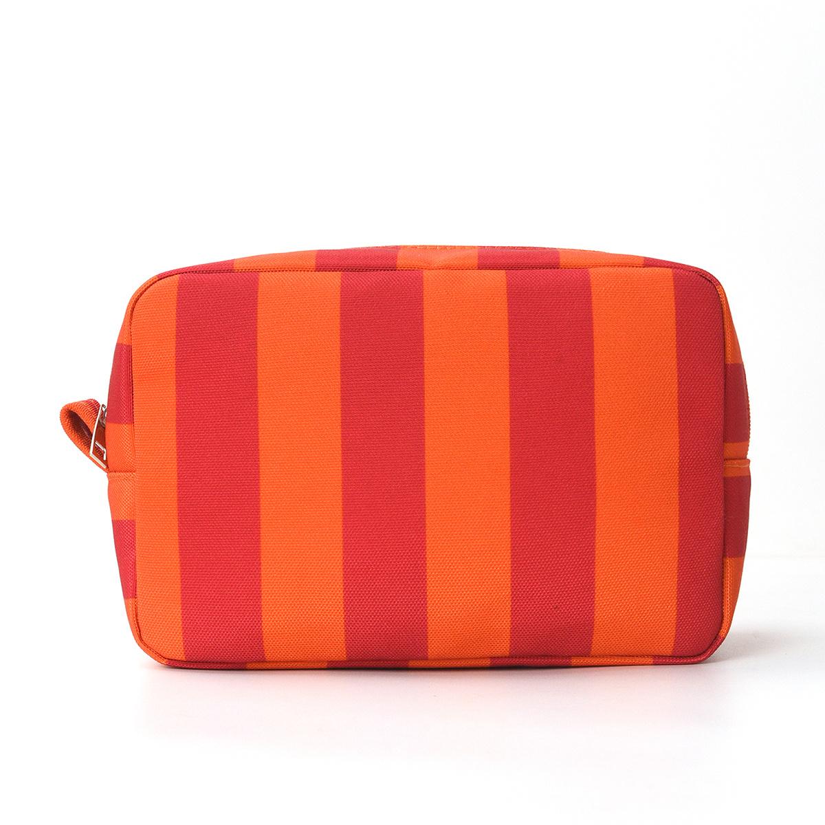Striped makeup bag, fashionable high-end grooming bag, travel large-capacity portable makeup bag