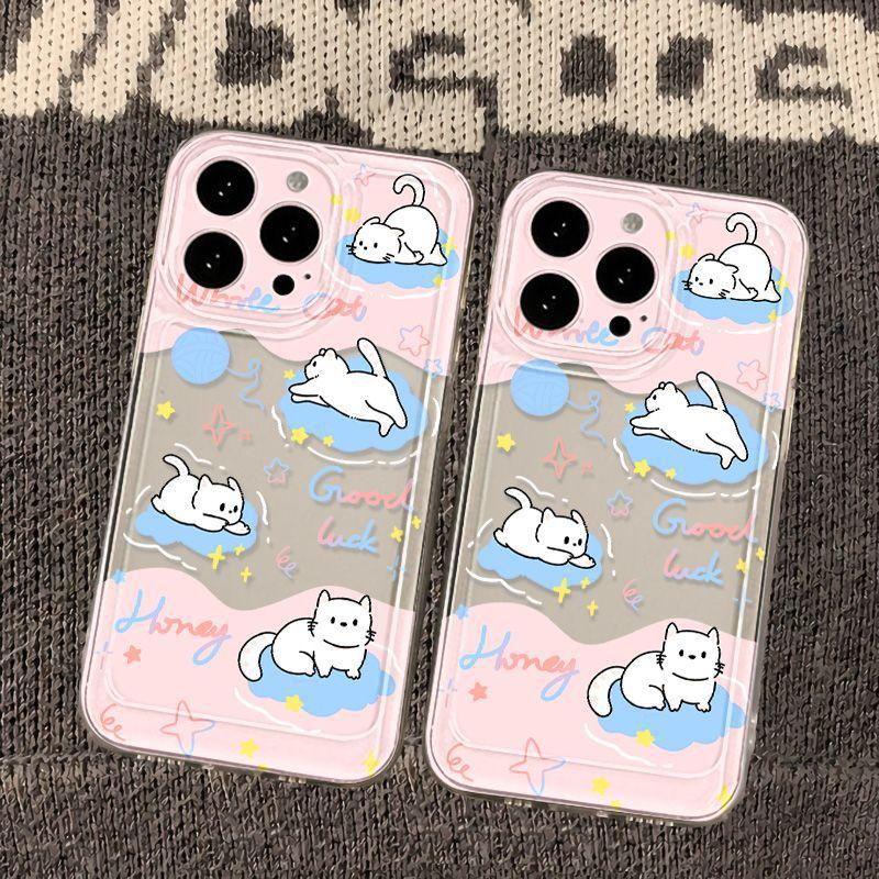 Full screen cute cat applies to iPhone17promax Apple 16 mobile phone case 14/13 girl heart 15 advanced sense 17