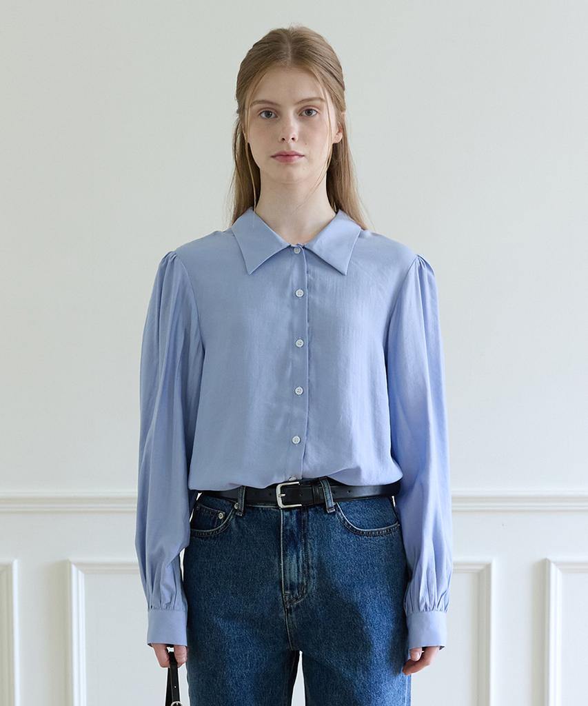 Edeuwodeubeollun Shirring Blouse - Sky Blue