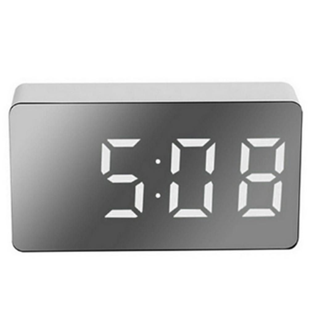 LED Mirror Alarm Clock Digital Alarm Clock Multifunctional Mini Electronic Alarm Clock for Bedroom Living Room Office