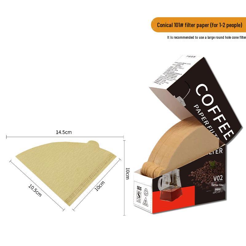 Filtre à café en papier en forme d'éventail pour verseur manuel, oreille à suspendre, jetable v02.
