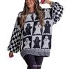 Spot Autumn New Fashion European Beautiful Women's Tops Casual Loose Crew Neck Sweater