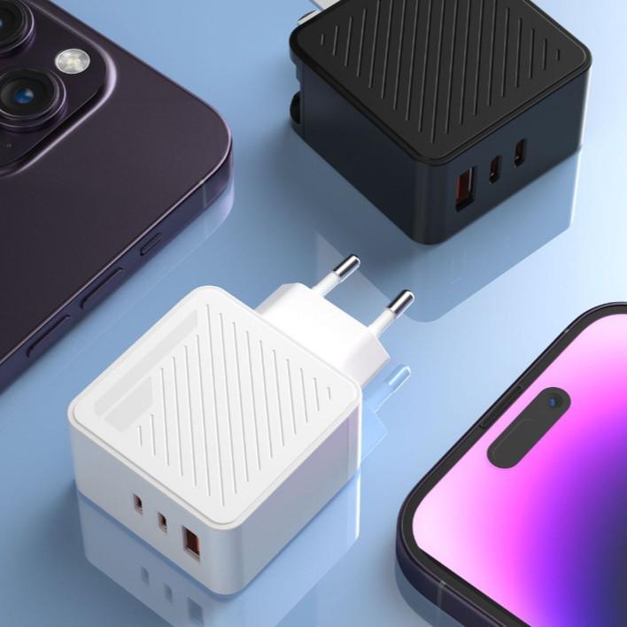 65W GaN Charger for Apple Devices with EU Plug, 2C1A Ports