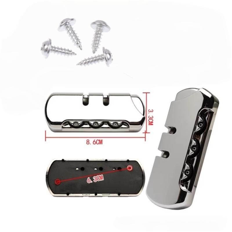 2Sets 3 Digits Luggage Lock Zinc Alloy Lock Catch Plastic Frosted Appearance Suitcase Password Security Lock With Screws