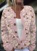 2026 foreign trade new 3D digital printing cardigan knitted jacket women's clothing early spring and autumn factory wholesale