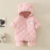 Class A Fleece Lined Baby Winter Clothes Boys Girls Quilted Romper Newborn Warm Padded Jumpsuit Outdoor Crawler