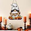 Yousheng Halloween Gnome Door Sign Wooden Boo Gnome Hanging Sign Rustic Happy Halloween Ghost Sign for Farmhouse Front Door Porch Wall Decoration