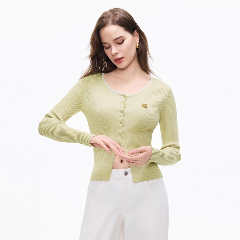 Women's Slim-Fit Round Neck Knitted Cardigan