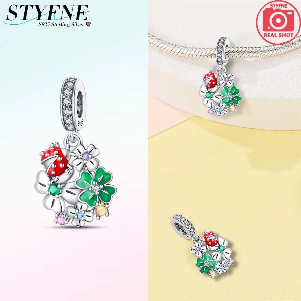 Charms Plataoriginales Four Leaf Clover Beads For Charms Copper Bracelet Beads Jewellery Making Women'S Gift