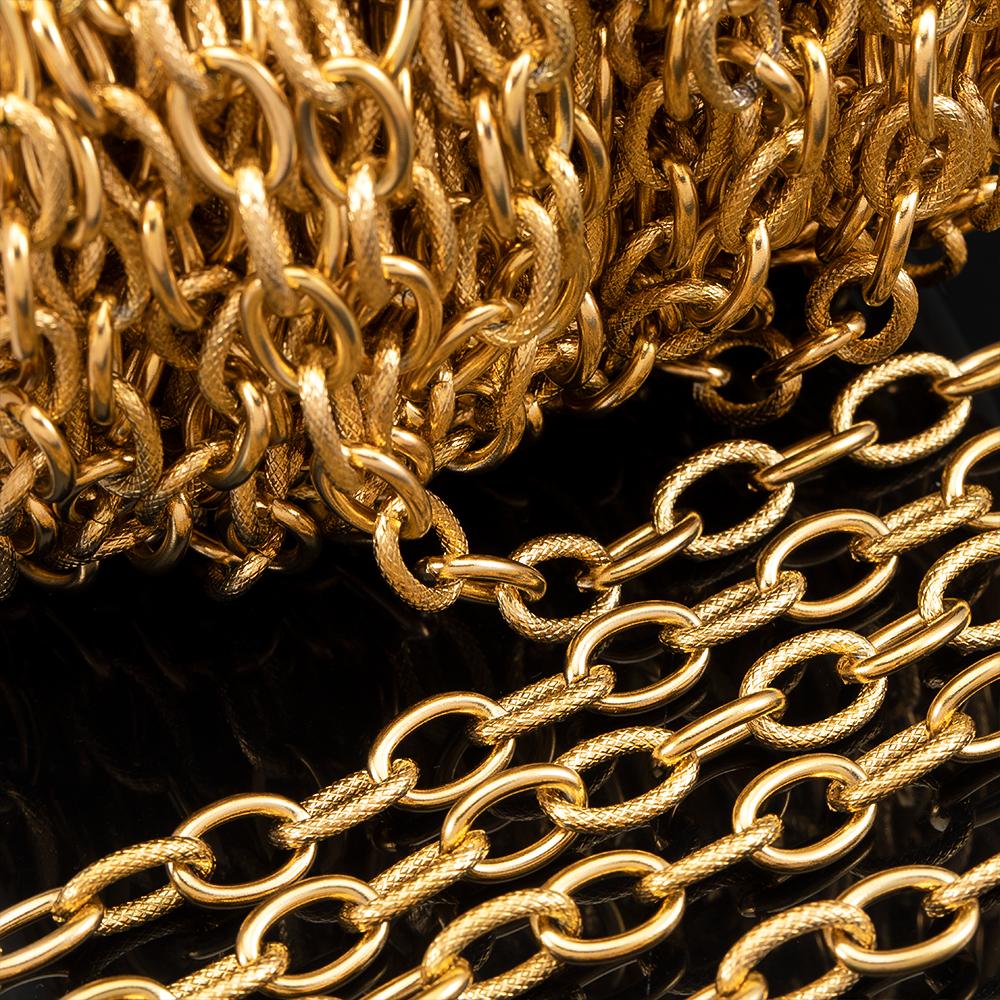1M Heavy Chunky Hip Hop Chain Stainless Steel Frosted Oval Link Chains for DIY Men Jewelry Making Punk Necklace Bracelet Chain
