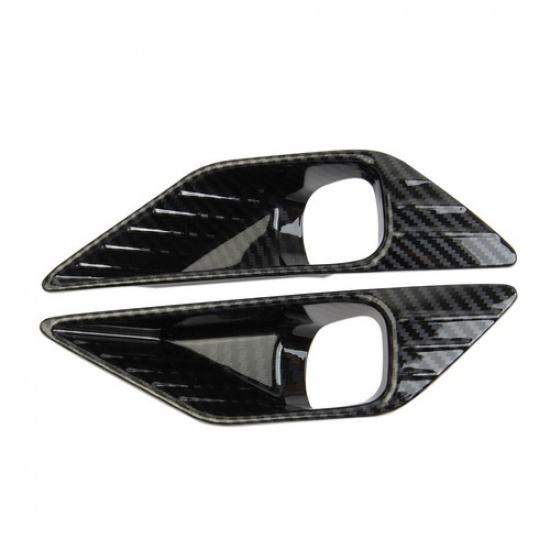 Carbon Fiber Style Front Fog Light Lamp Trim Cover for Mitsubishi Outlander