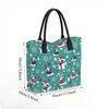  Christmas Puppy Printed Tote Bag Large Capacity Portable Canvas Shoulder Bag for Daily Use