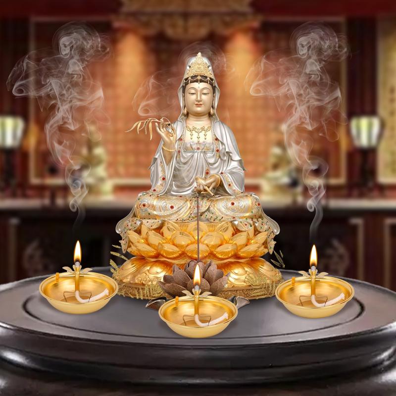Buddhist Ghee Lamp Holder Telescopic Alloy Lamp Holder Floating Wick Holder Votive Candle Holder Buddha Ghee Tealight Holder For United States