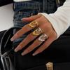 Übertriebene Persönlichkeit Helle Oberfläche Edelstahl Geometrisch Gekreuzt Ausgeschnitten Öffnung Ringe Für Frauen Trendiger Schmuck