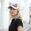 Trendy Mesh Women's Baseball Cap Black Rhinestone Butterfly Decor Sun Hat Breathable Adjustable Peaked Cap Spring Summer Autumn