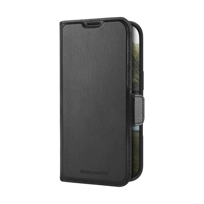 Étui folio - dbramante1928 - iphone 16 pro - cuir noir - fonction stand - emplacements cartes