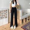Split Wide-Leg Pants Women Summer Thin High-Waisted Loose Slim Draped Suit Straight Pants Dragged Casual Pants