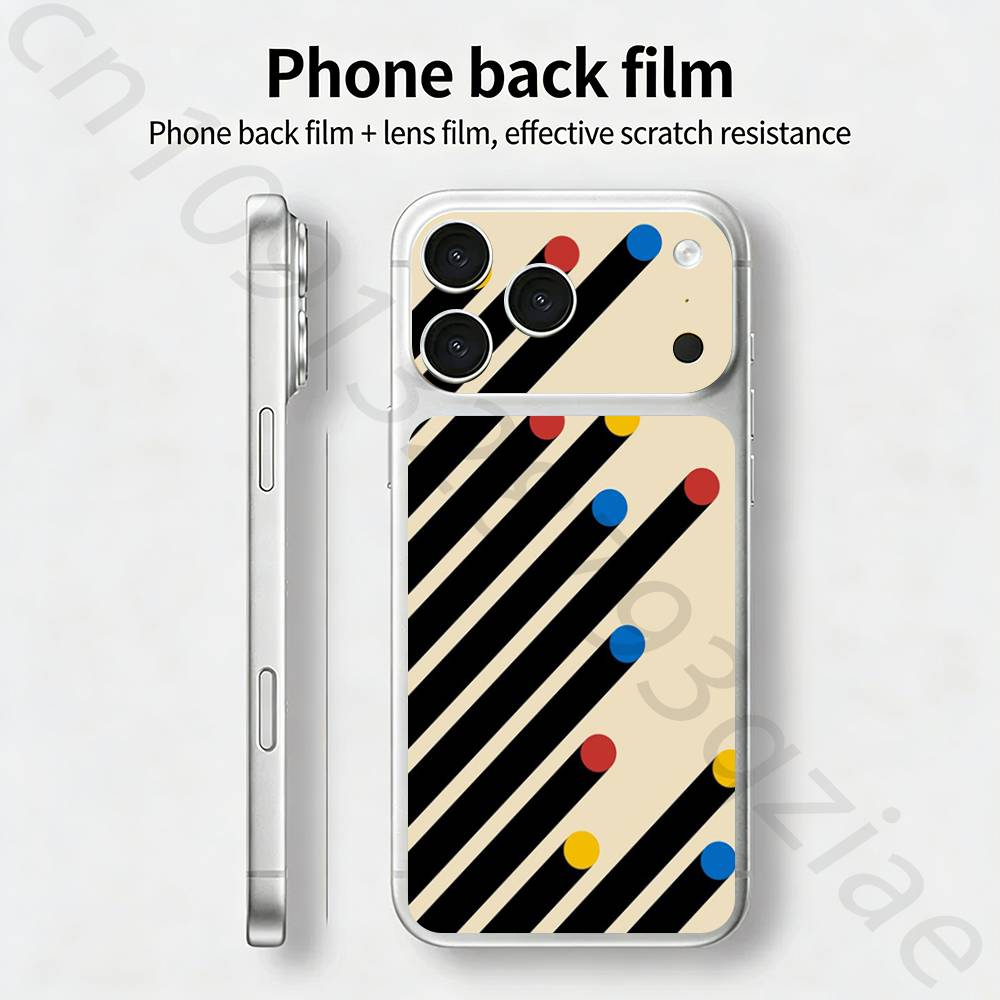 Bauhaus Exhibition For iPhone 17 pro Max /17 pro Full Cover Decal Skin Wrap 3D Colorful Rear Protective Sticker Film