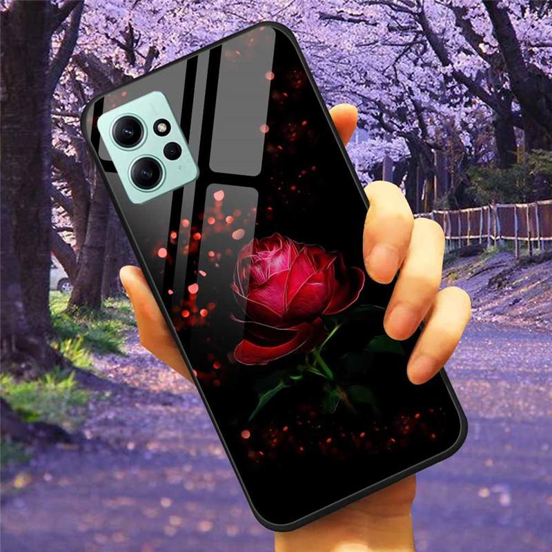 For Xiaomi Redmi Note 12 4G 2023 Case Tempered Glass Starry Marble Hard Back Protective Cover for Redmi NOTE 12 Note12 4G Global