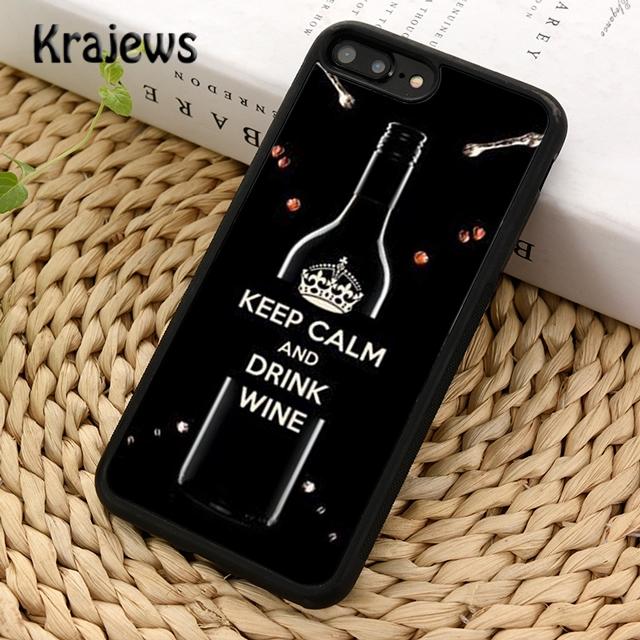 Krajews Keep Calm Drink Wine Champagne Phone Case Cover For IPhone 18 17 Air 16 15 14 plus 11 12 13 pro max coque Fundas