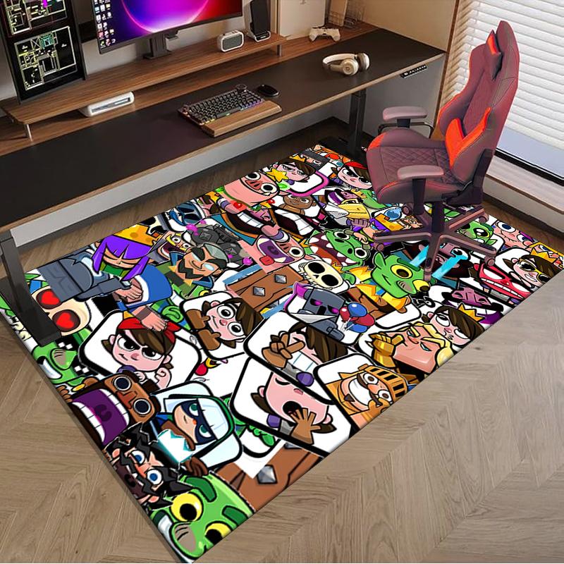 1PC Clash Royale Heroes Collage Rug Game Carpet, Floor Mat for Bedroom Living Room Entryway Rug, Home Decor Idea Gift for Christmas Birthday