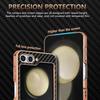Z Flip7 FE Carbon Fiber Pattern Phone Case for Samsung Galaxy Z Flip 7 6 5 4 3 5G Electroplated Frame Back Cover Coque Etui