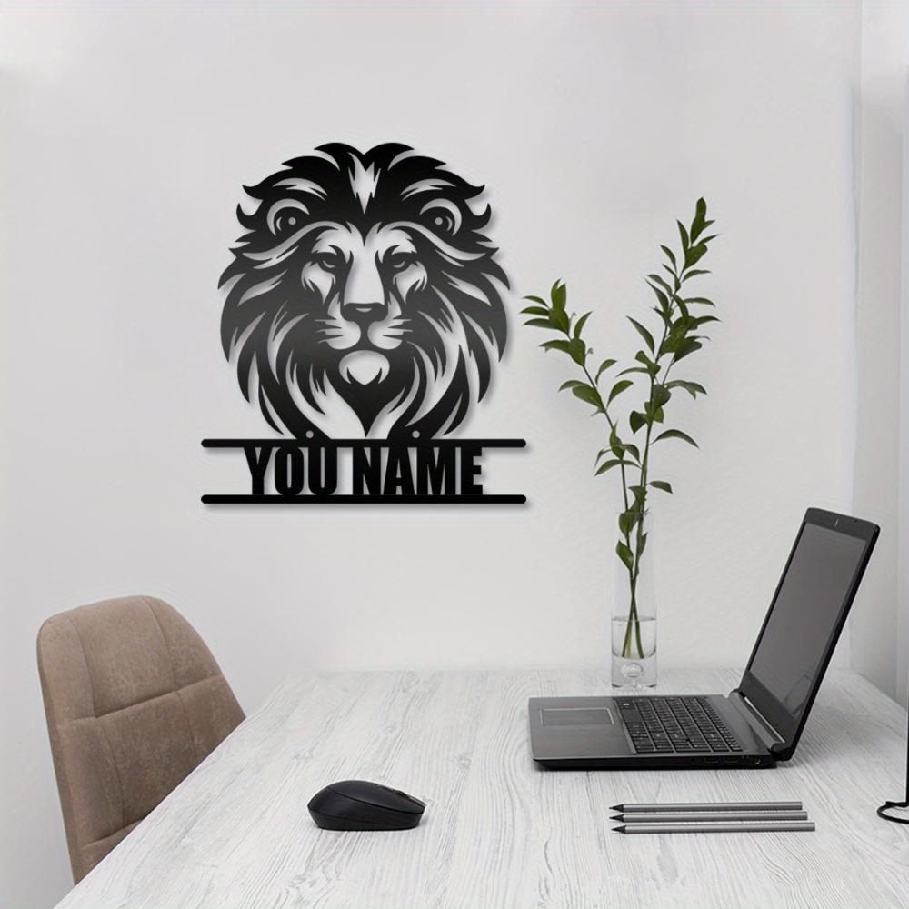 Custom Lion King Metal Wall Art Personalized Iron Nameplate Home Decor
