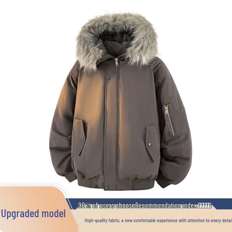 VUUG Men's American Style Faux Fur Hooded Thick Padded Jacket