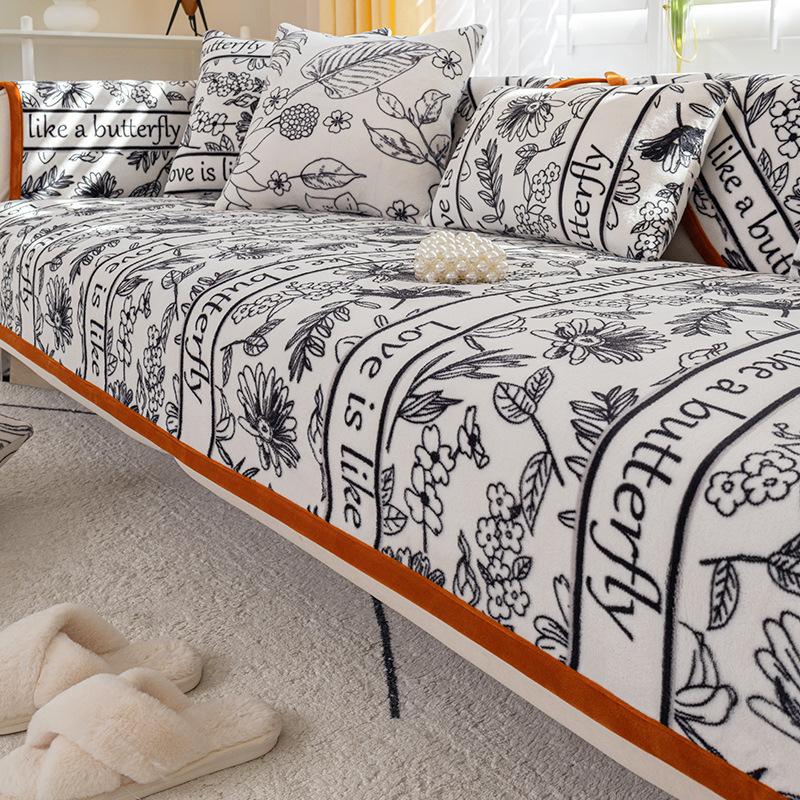 

Молочная плюшевая диванная подушка, кожаная универсальная нескользящая подушка, кремовый стиль, мебель для гостиной, чехол для дивана, спинка, чехол для полотенец 70x70