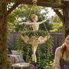Dancing Lady Hanging Planter Resin Craft Decorative Flower Pot for Indoor Outdoor Garden Balcony Use