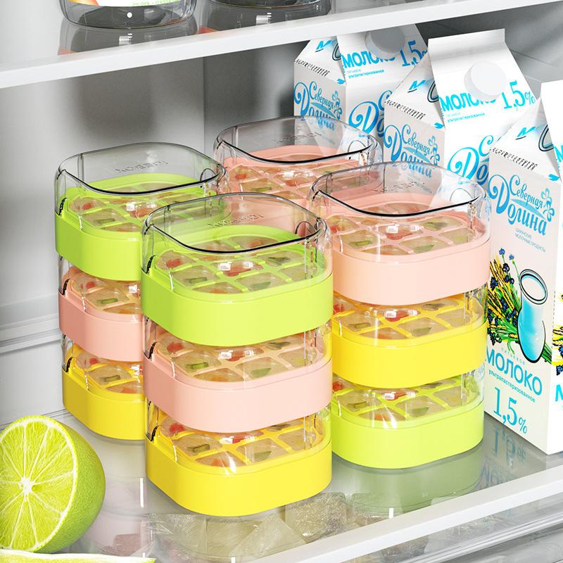 9 Grids Ice Maker Ice Cube Tray With Lid NO TOUCH Silicone Ice Cube Cup For Fridge NO SPILL Ice Mold For Freezer Water Bottle