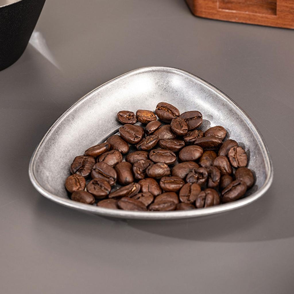 Stainless Steel Coffee Bean Display Plate Coffee Bean Weighing Plate Metal Sauce Dish Irregular Coffee Bean Dosing Tray