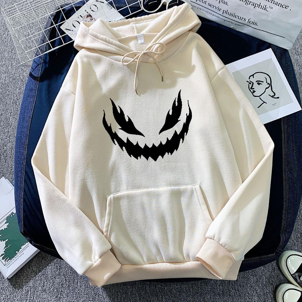 High-Quality Fashion Trendy Printed Autumn Winter Frayed Edge Emoji Printed Hoodie Sweatshirt Unisex Korean Style Trendy Casual