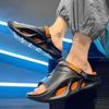 Foreign Trade Sandals Men's Light and Breathable Beach Shoes Men's One-word Drag Soft-soled Casual Driving Slippers Men's Tide