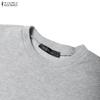 ZANZEA Damen Rundhals Langarm Freizeit Herbst Winter Sweatshirts Kleid