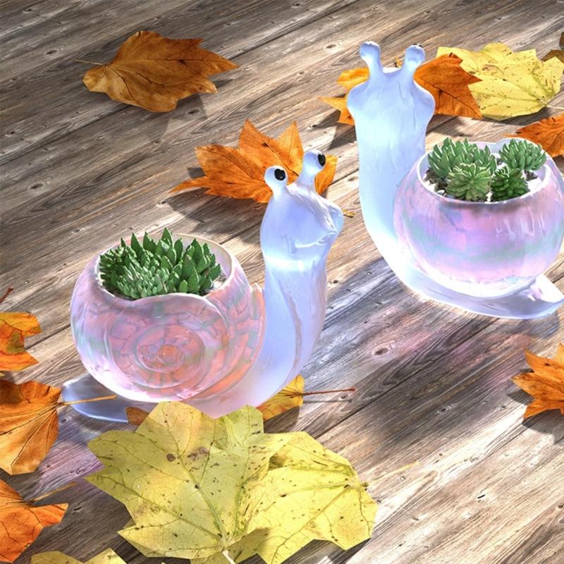 3D Snail Gypsum Silicone Mold Diy Succulents Concrete Flower Pot Vase Plaster Cement Clay Mold Candle Holder Mold