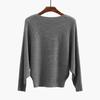Autumn Batwing Long Sleeve Knitted Sweater Casual Slash Neck Solid Warm Pullover Fashion 18 Colors Loose Jumpers Tops