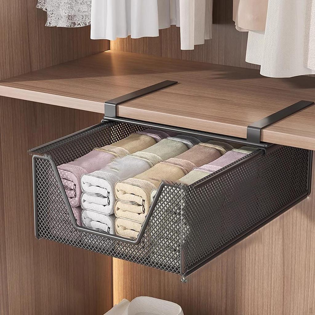 Hanging Pullout Drawer Basket Slide In Organizer Under Cabinet Storage
