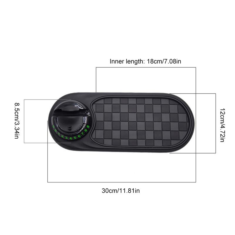 360 Degree Rotating Car Phone Holder with Temporary Parking Numbe Anti-Slip Phone Mount Anti-Shake for Cell Phones Keys Glasses