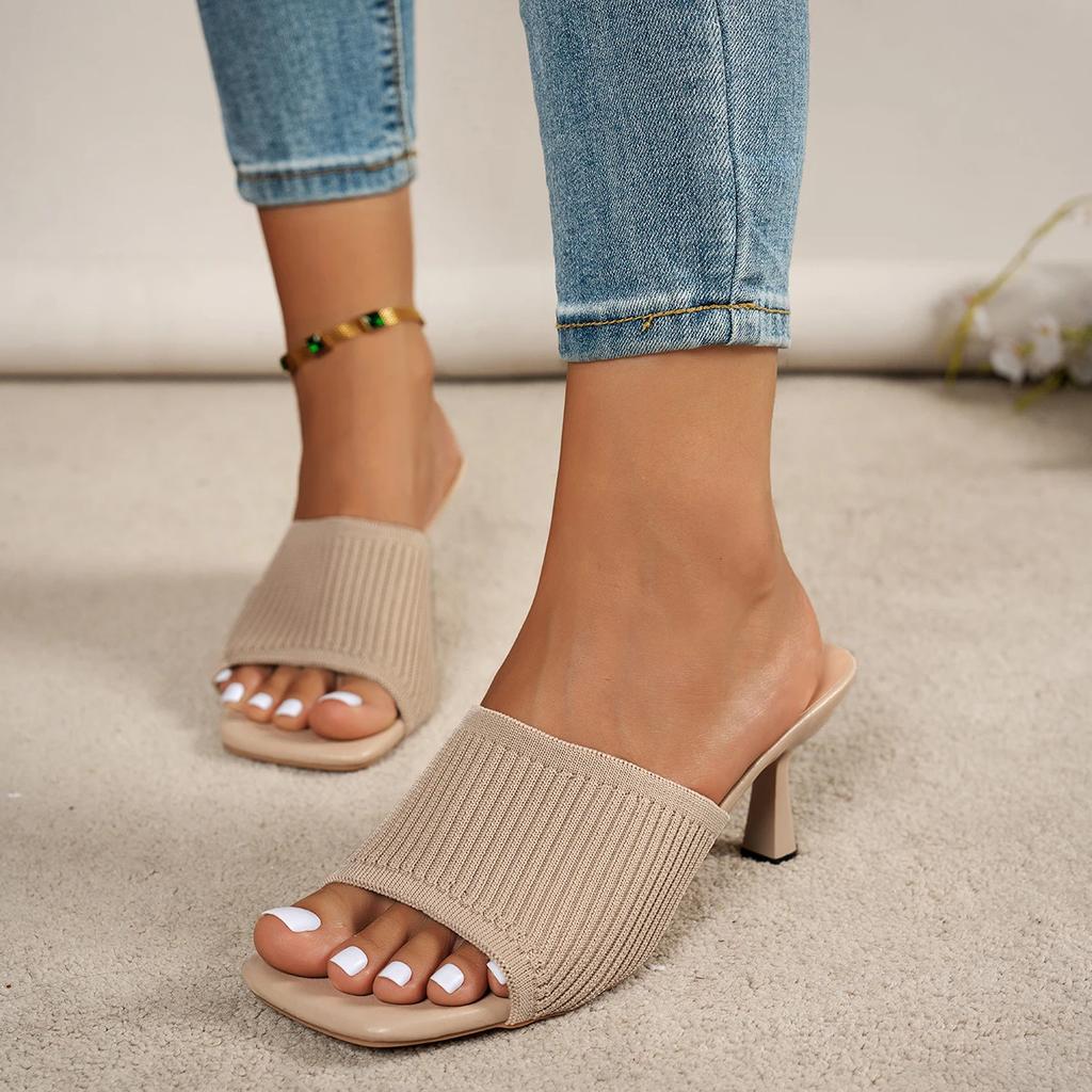 Fashion Summer Women Sandals New Luxury Outdoor Slippers Casual Women Shoes Open Toe Soft High Heels Mules Sandals Sandalias De Mujer