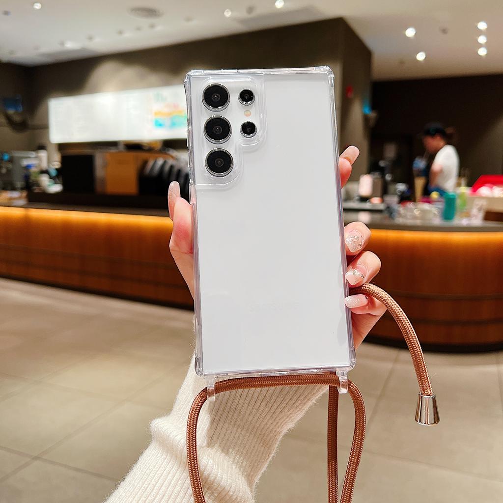 Husă Lanyard Colier Crossbody Transparentă Pentru Samsung S25 S24 S23 S22 Plus Ultra FE A55 A35 A25 A15 A54 A34 Husă Rezistentă la Șocuri