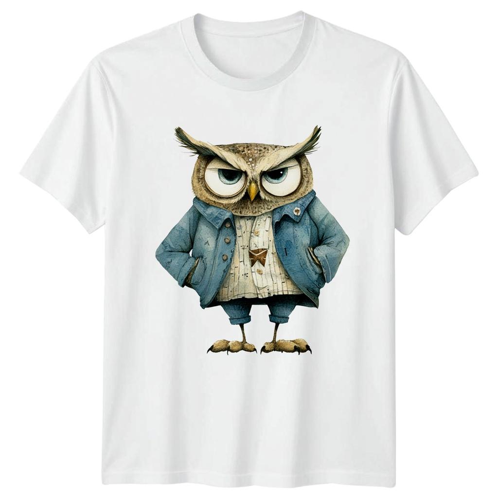 Grumpy Owl Portrait TShirt Nature Bird Lover Birthday Gift