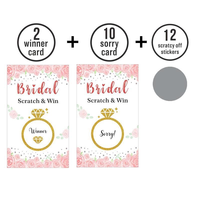 

12/24Pcs Paper Card Wedding Party Game Raffle Card Bridal Shower Games Cards Wedding Shower Game Botanical Theme Cards Stickers