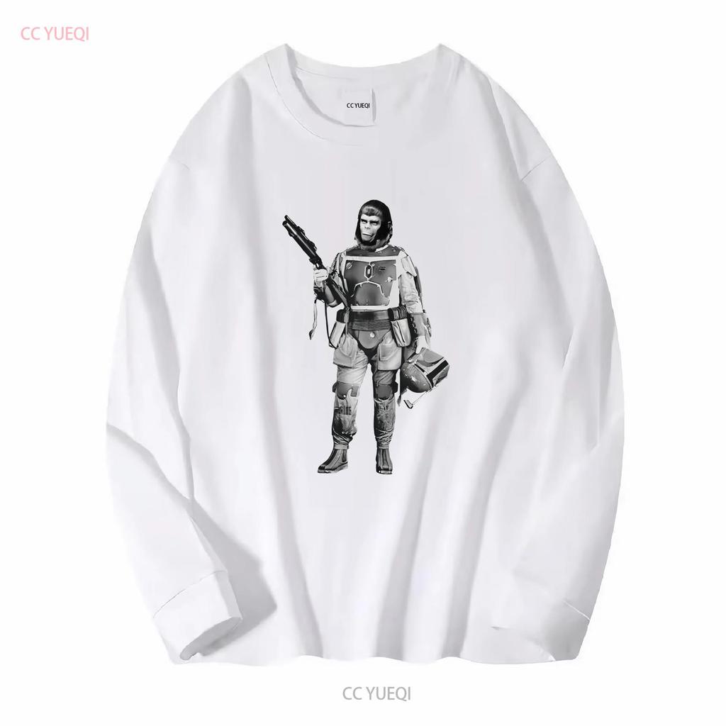 BOBA APE FETT T Shirt MASH UP Planet Mando Apes this is the way vintage Washed Soft homme Top For Everyday Wear Stylish Unisex