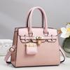 Pu Handbag For Women Large Tote Bag With Lock Closure And Inner Pockets For Daily Use