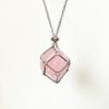 Raw Crystal Holder Necklace Cage for Stones DIY Adjustable Natural Gemstone Pendant Necklace Jewelry Colorful 2-4cm