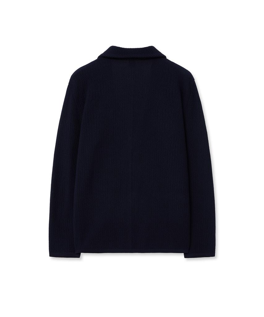 IOLO Waffle Peaked Knit Jacket_Navy
